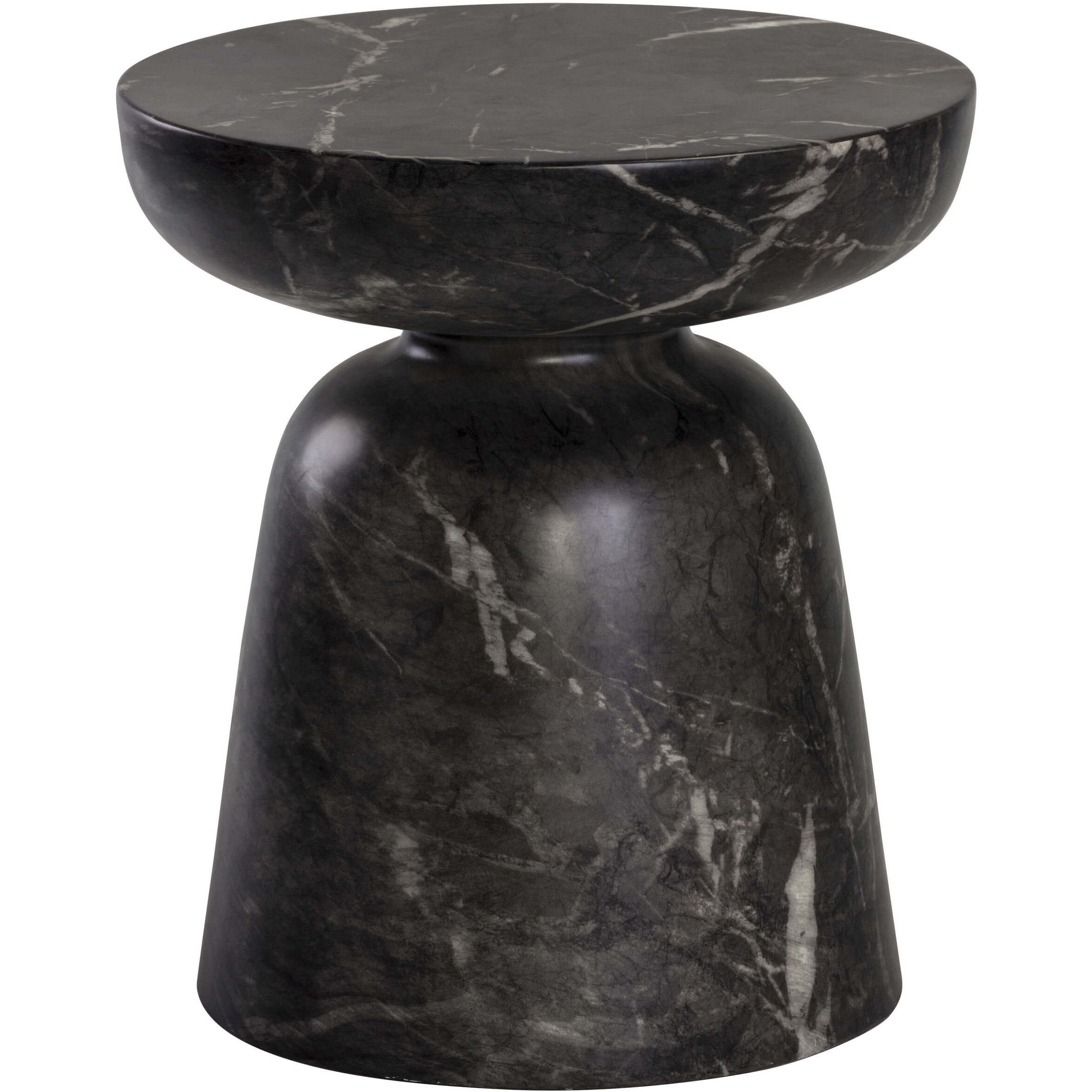 Lucida 20 X 18 inch Marble Look / Black Outdoor End Table